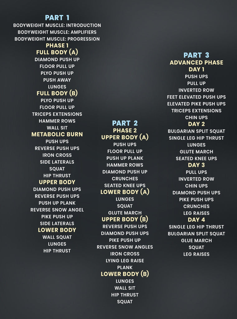 Body Workout 12 Week Bodyweight Program Bodyweight Muscle 12 Week